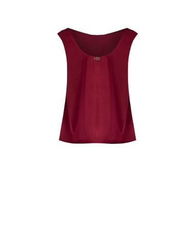 Top Sem Mangas Em Cetim Pesado Decotado Nas Costas Rinascimento