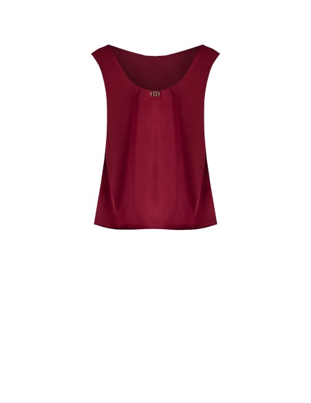 Top Sem Mangas Em Cetim Pesado Decotado Nas Costas Rinascimento