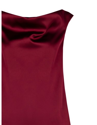 Top sem mangas em cetim pesado com decote nas costas Rinascimento