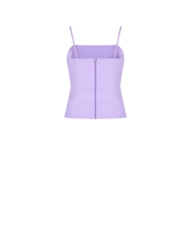 Crop top bustier em tecido técnico com strass Rinascimento