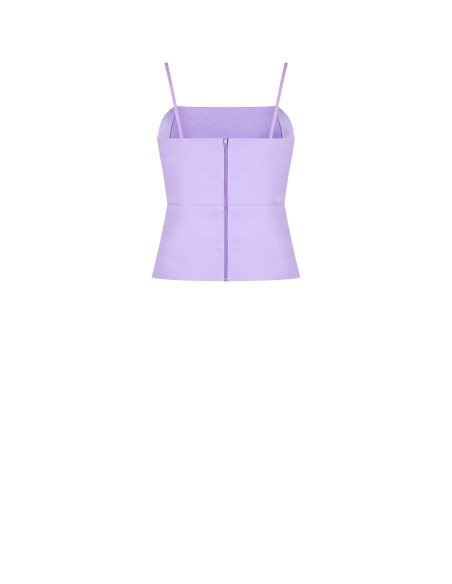 Crop top bustier em tecido técnico com strass Rinascimento