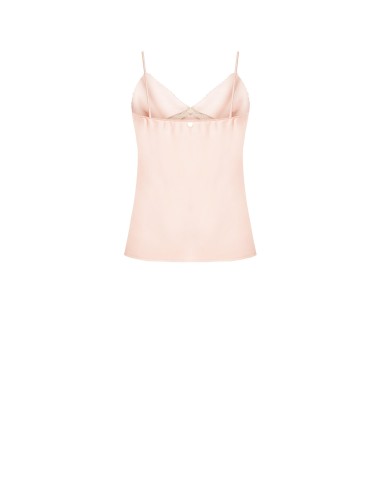 Top ajustado em cetim com inserções em renda Rinascimento