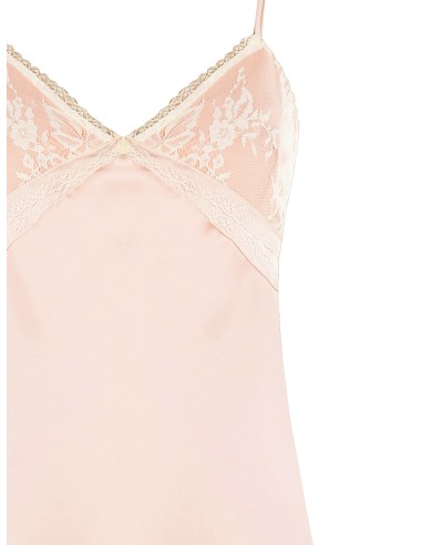 Top justo em cetim com inserções em renda Rinascimento