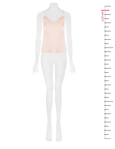 Top cinturado em cetim com insertos em renda Rinascimento