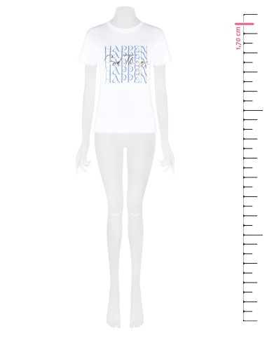 T-shirt regular em algodão com slogan laminado a ouro Rinascimento