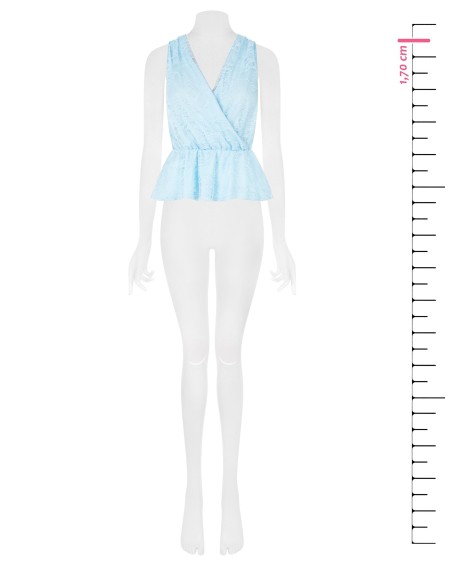 Top peplum em renda com decote em V cruzado Rinascimento