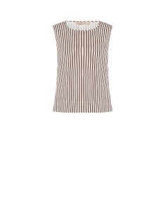 Top Sem Mangas Amplo em Raso às Riscas Rinascimento