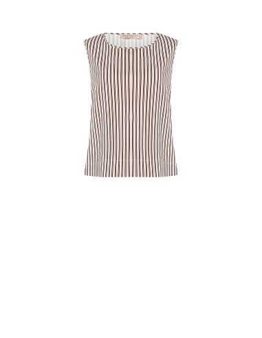 Top Sem Mangas Amplo em Raso às Riscas Rinascimento