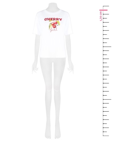 T-shirt oversize em algodão com estampa de cereja Rinascimento