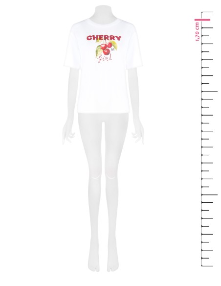 T-shirt oversize em algodão com estampa de cereja Rinascimento