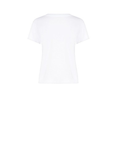 T-shirt ampla em algodão com estampa de coelho e pérolas Rinascimento