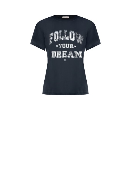 T-shirt regular em algodão com estampa estilo baseball vintage Rinascimento