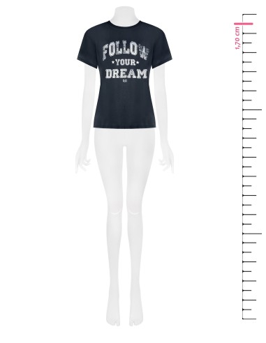 T-shirt regular em algodão com estampado estilo baseball vintage Rinascimento