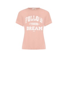 T-shirt corte regular em algodão com estampado estilo baseball vintage Rinascimento