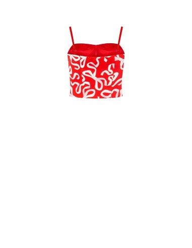Crop top bustier com motivo de laços Rinascimento