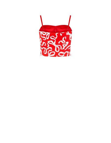 Crop top bustier com motivo de laços Rinascimento