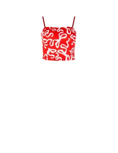 Crop Top Bustier com motivo de laços Rinascimento