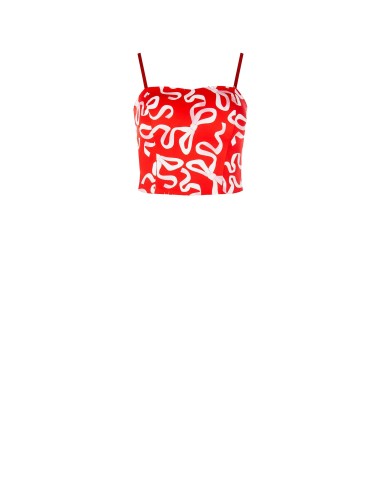 Crop Top Bustier com motivo de laços Rinascimento