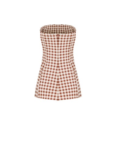 Top longo tipo faixa, estampa aos quadradinhos Rinascimento