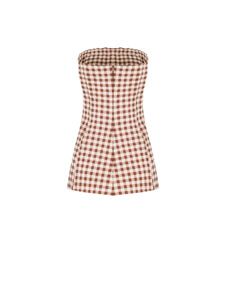 Top longo tipo faixa, estampa aos quadradinhos Rinascimento