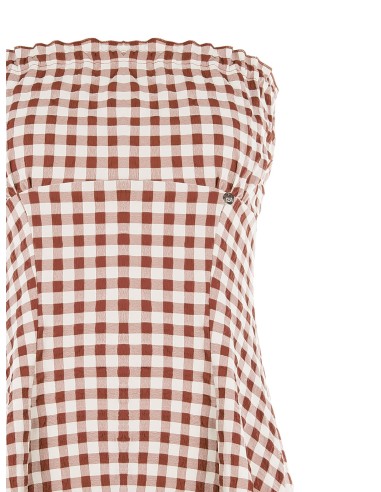 Top longo de faixa com padrão quadriculado Rinascimento