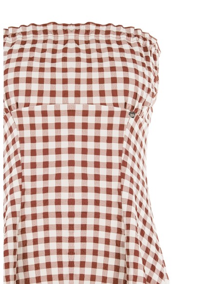 Top longo de faixa com padrão quadriculado Rinascimento