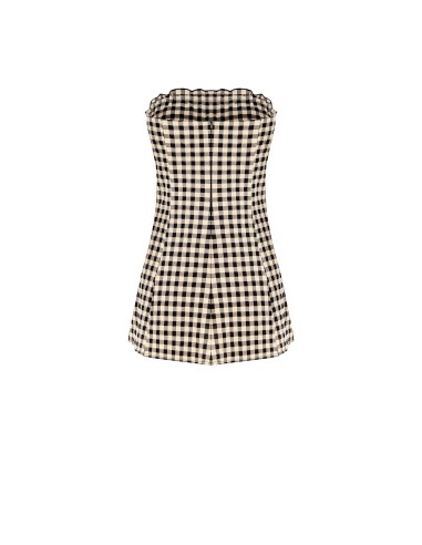 Top longo de faixa com estampa de quadradinhos Rinascimento