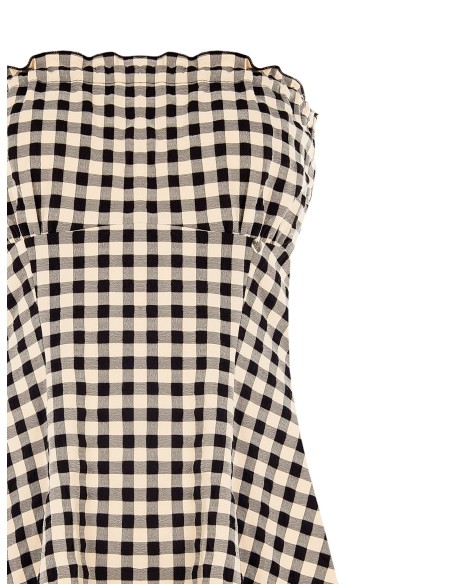 Top longo de faixa com estampa de quadrados Rinascimento