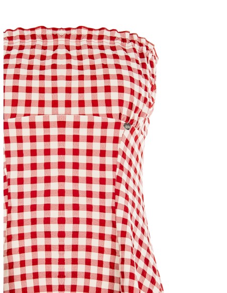 Top longo de faixa com estampa de quadrados Rinascimento