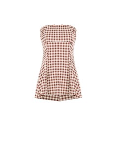 Top longo tipo faixa com estampa de quadradinhos Rinascimento