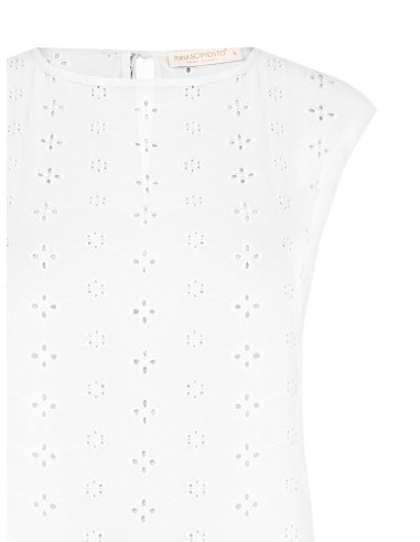 Blusa ampla em georgette bordada com flores Rinascimento