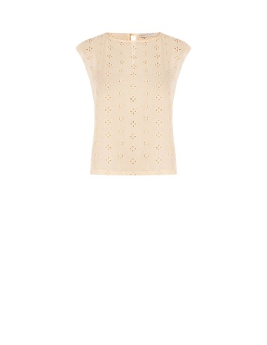 Blusa Ampla em Georgette Bordada com Flores Rinascimento