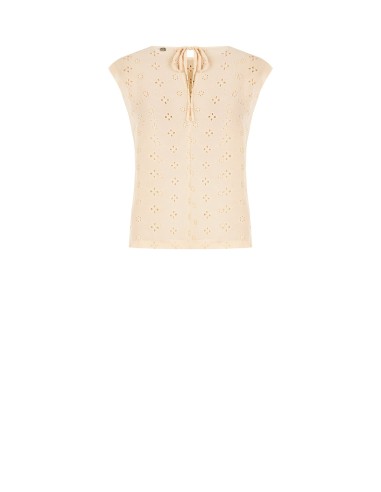 Blusa Ampla em Georgette Bordada com Flores Rinascimento