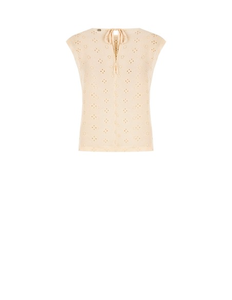 Blusa Ampla em Georgette Bordada com Flores Rinascimento