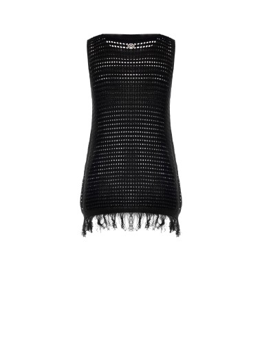 Top longo ajour com franjas Rinascimento