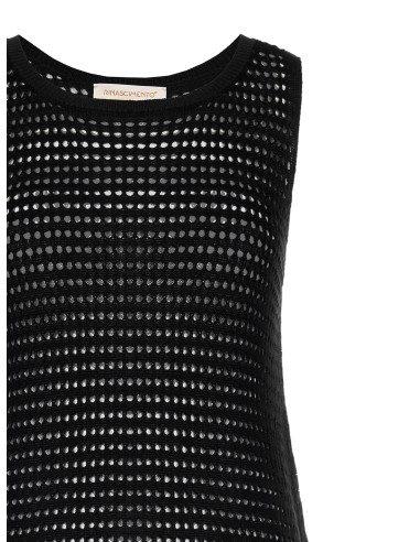 Top Longo Traforado com Franjas Rinascimento