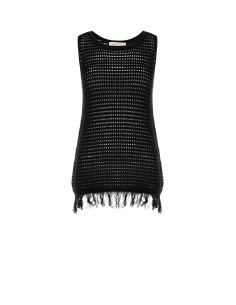 Top Comprido Vazado Com Franjas Rinascimento