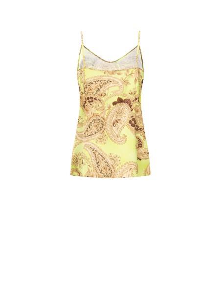 Top fluido em cetim estampado Rinascimento