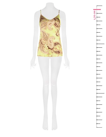 Top Fluido em Cetim Estampado Rinascimento