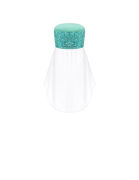 Top faixa com detalhe revestido de lantejoulas Rinascimento