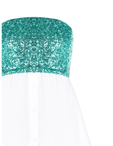 Blusa faixa com detalhe revestido de lantejoulas Rinascimento