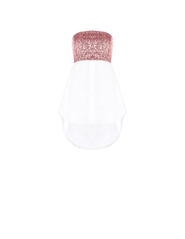 Top faixa com detalhe coberto de lantejoulas Rinascimento