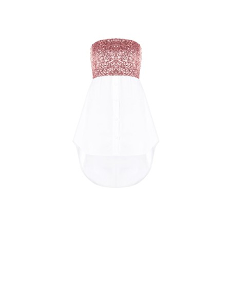 Top faixa com detalhe coberto de lantejoulas Rinascimento