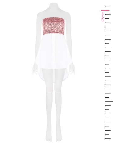 Top Faixa Com Detalhe Coberto De Lantejoulas Rinascimento