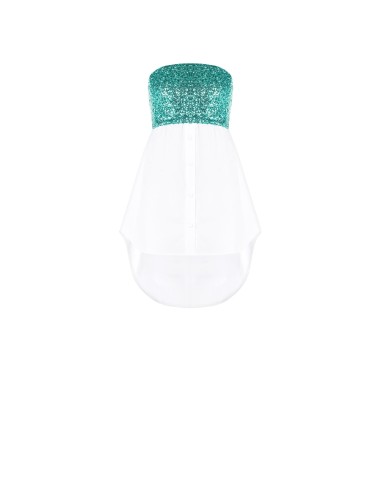 Top faixa com detalhe coberto de lantejoulas Rinascimento