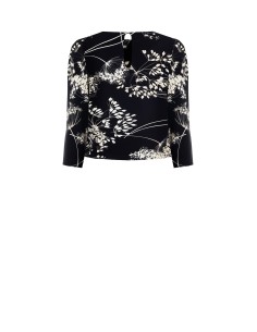 Blusa Ajustada em Tecido Fluido Estampado Rinascimento 2