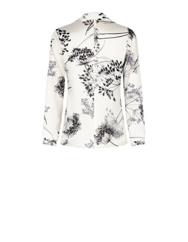 Camisa ampla acinturada em cetim estampado Rinascimento