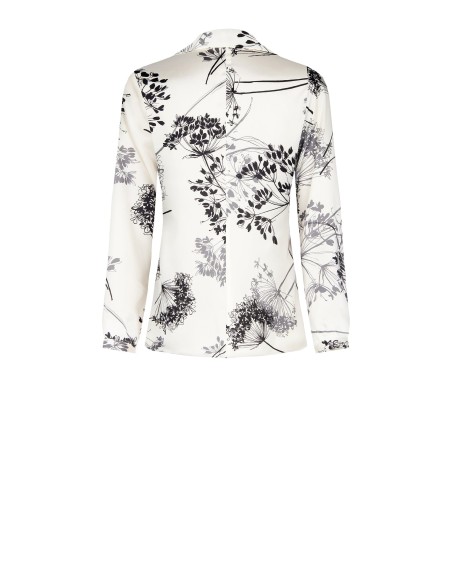 Camisa ampla acinturada em cetim estampado Rinascimento