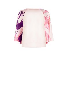 Blusa ampla em cetim com decote em V e mangas borboleta Rinascimento 2