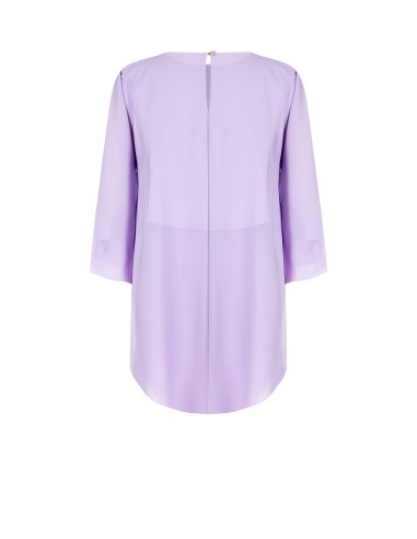 Blusa Ampla Assimétrica em Cetim com Mangas Efeito Capa Rinascimento